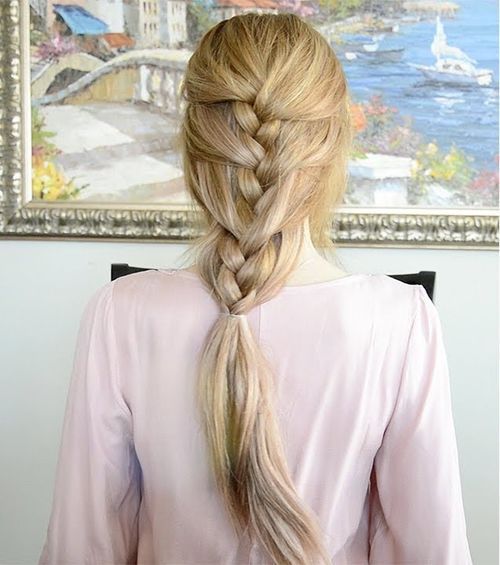 Jednoduchý French braid hairstyle for long hair