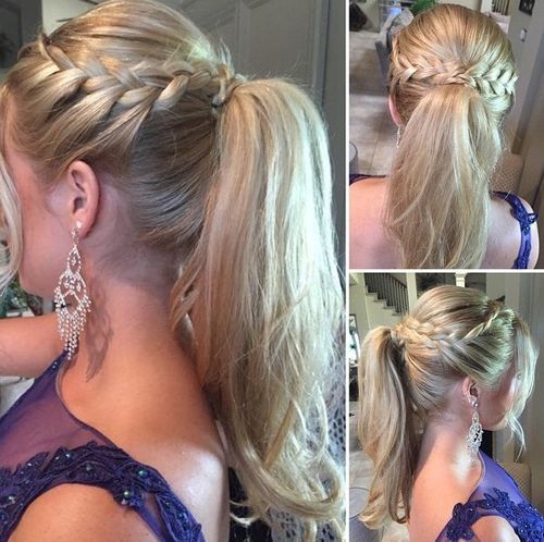 плитка and ponytail for long blonde hair