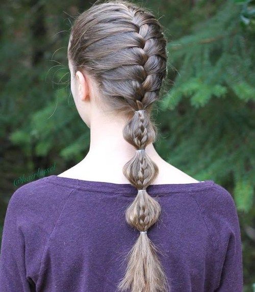 Френски Braid And Bubble Ponytail
