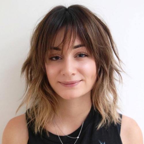 среда shaggy haircut with bangs and ombre