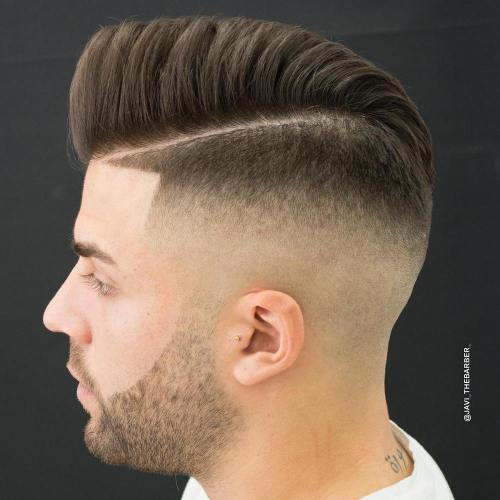 Vysoký Fade With Side Part And Line Up