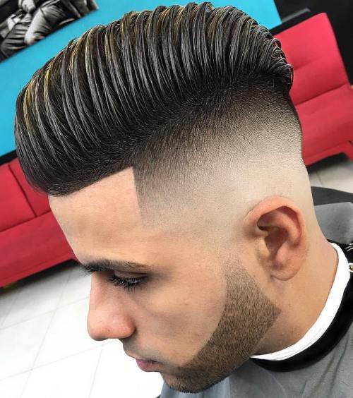 Pompadour With High Fade And Line Up
