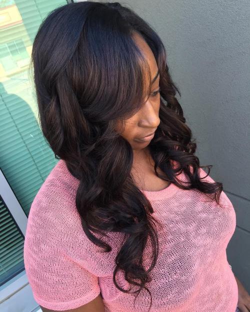 Dlouho Curly Sew In Hairstyle