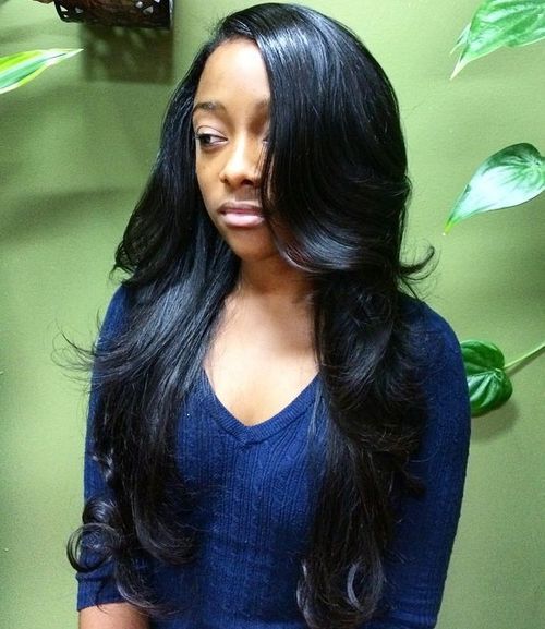 dlouho black layered weave hairstyle