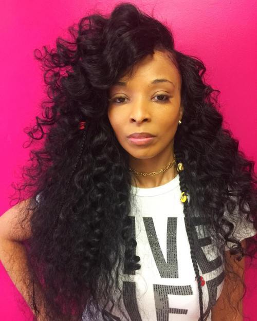 Dlouho Layered Curly Sew-In Hairstyle