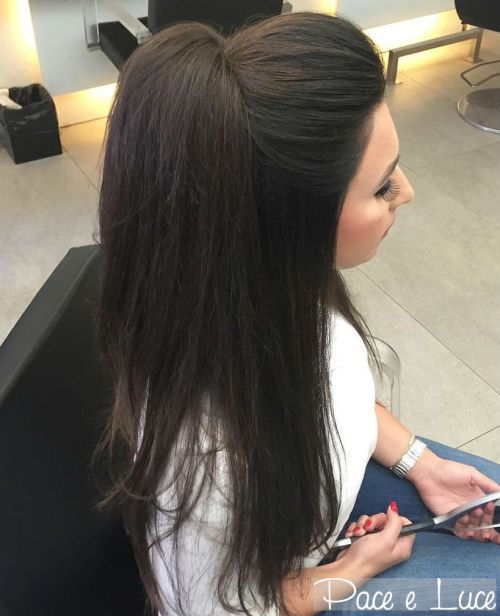 наполовина up ponytail for straight hair