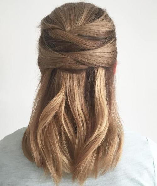 наполовина Updo For Thick Straight Hair