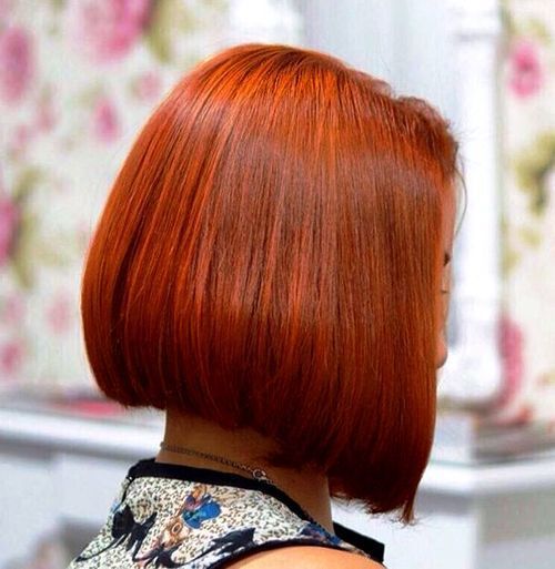 тъп red bob for thick hair