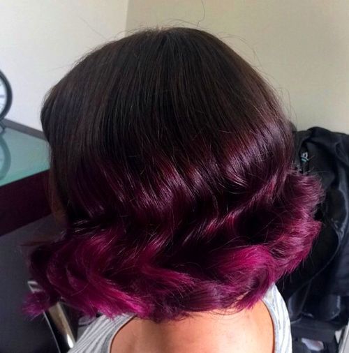 бордо ombre bob for thick hair