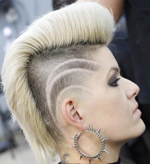 Punk Blonde Mohawk With Undershaves