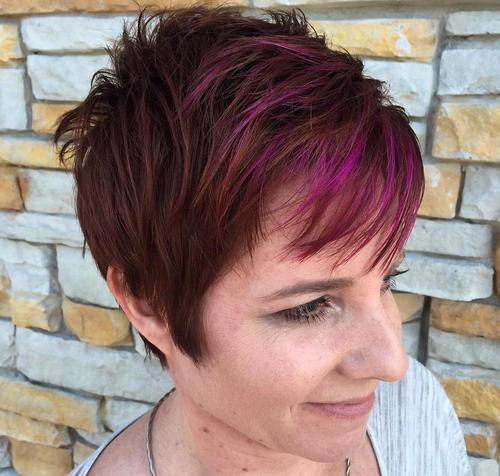 Brown Pixie mit lila Highlights in Pony
