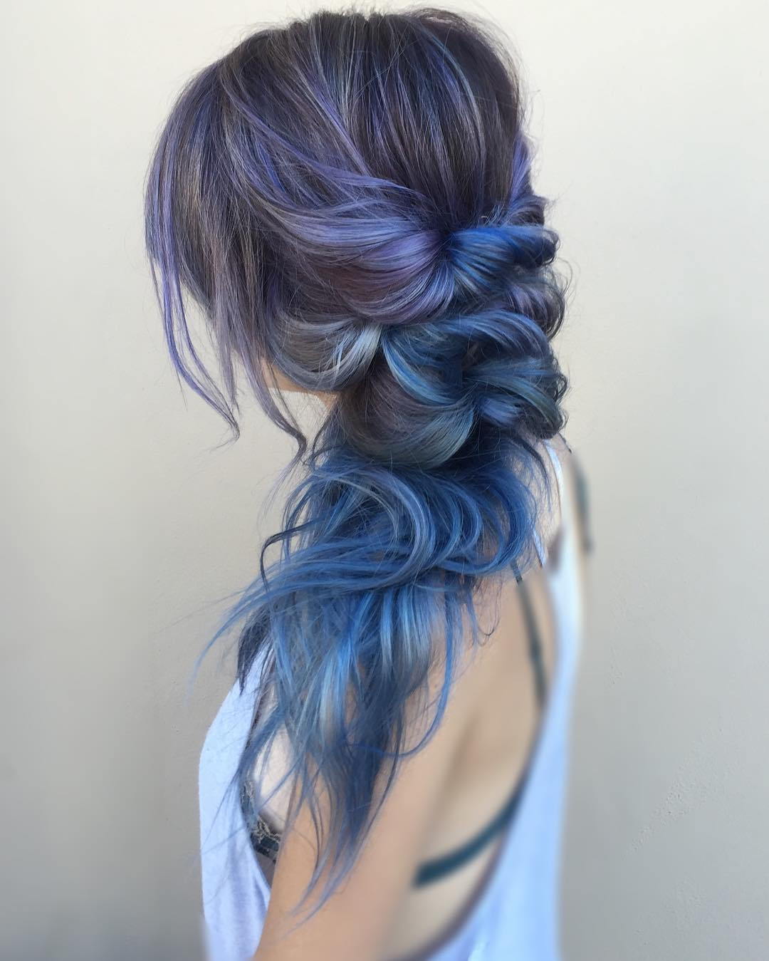 Лилаво And Blue Balayage For Brown Hair