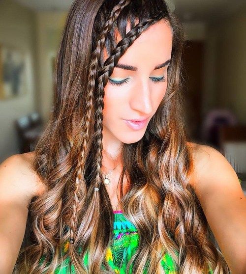 две Side Braids Hairstyle For Long Hair