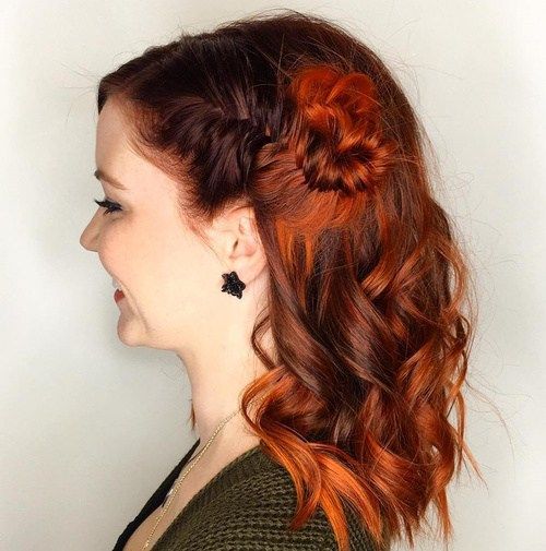 страна fishtail knot half up hairstyle