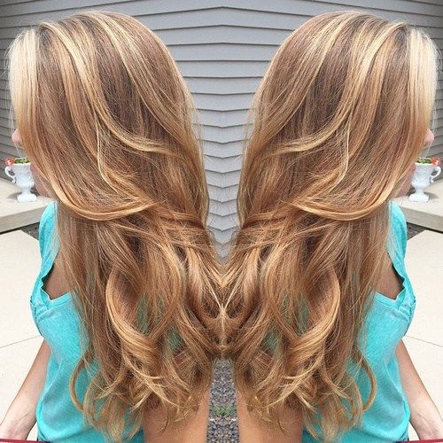 карамел hair color with highlights