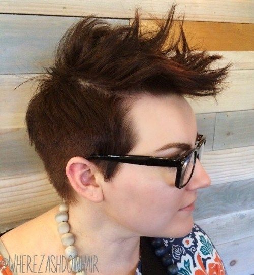 Frau's Spike Long Top Short Sides Hairstyle