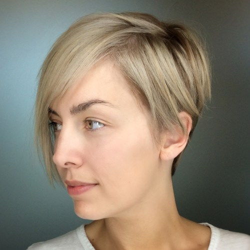 Къс Pixie With Cropped Asymmetric Bangs