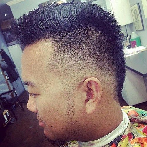 asijský fade haircut