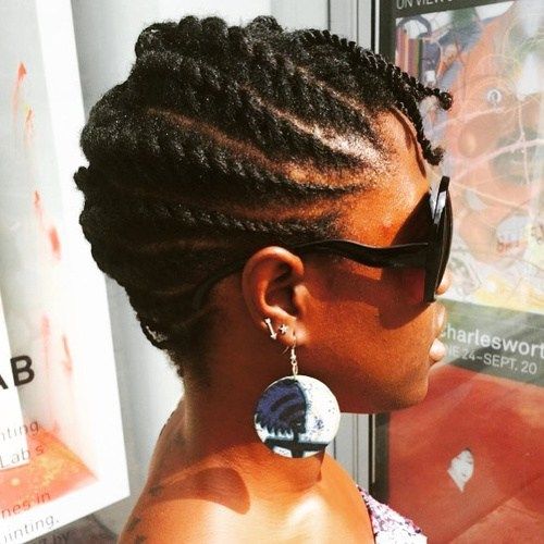 ploché twists updo for natural hair