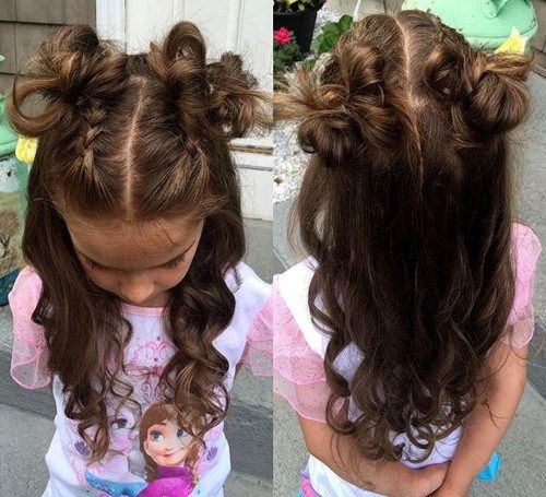 разхвърлян curly hairstyle for little girls
