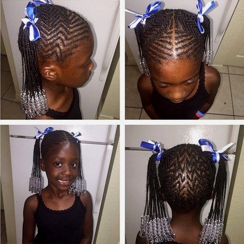 африкански American girl's braided hairstyle