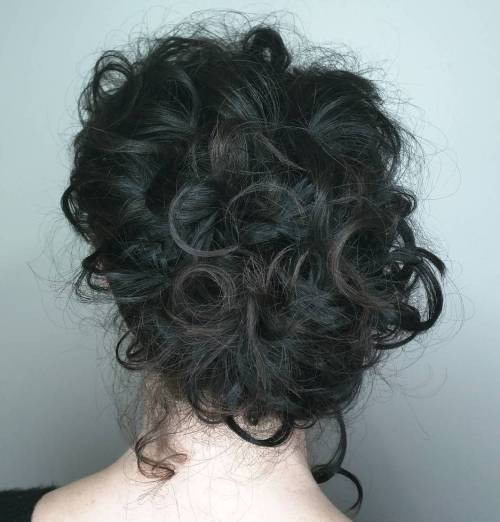 Curly Bedhead Updo