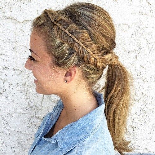 Bouffant Ponytail With A Side Braid