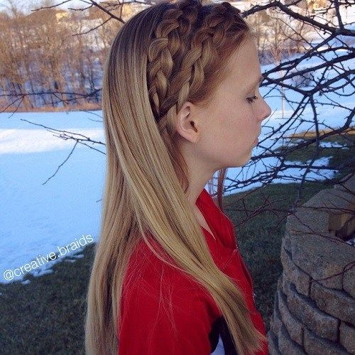 две Braids Loose Hairstyle For Girls