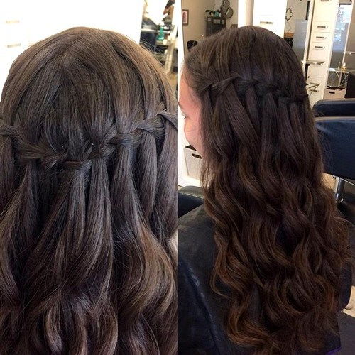 наполовина up braided hairstyle for girls with long hair
