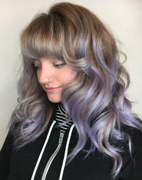 Светлина Brown Hair With Lavender Balayage