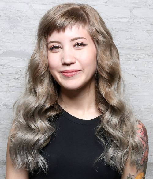 дълго Wavy Light Brown To Silver Ombre Hair