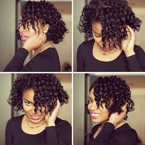 страна parted curly hairstyle for black women