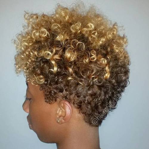 Kurze braune Blonde Afro