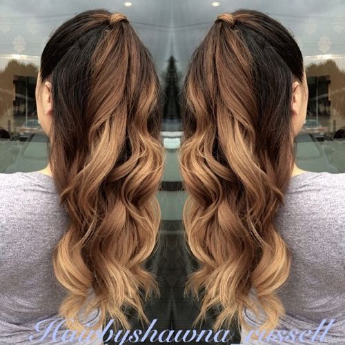 наполовина ponytail for ombre hair