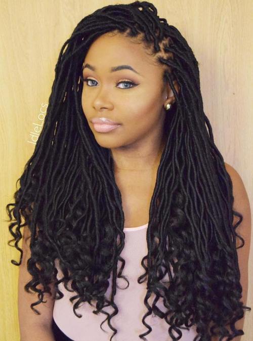 Faux Locs With Undone Ends