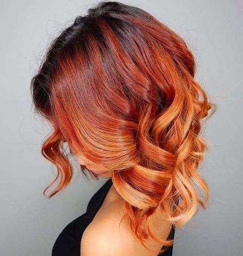 червен Curly Ombre Hair