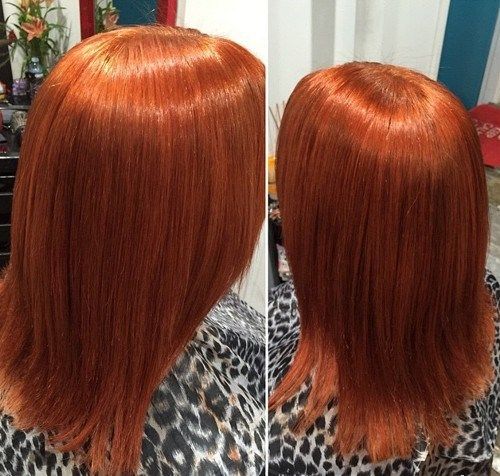 střední straight copper hairstyle