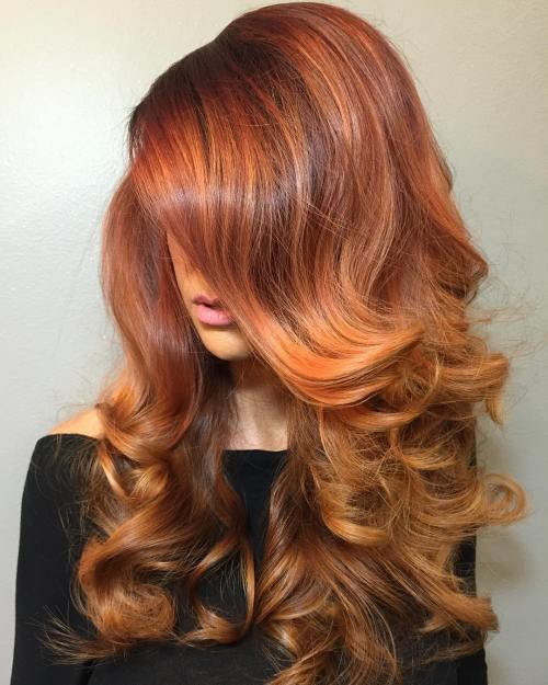 Dlouho Copper Balayage Hair