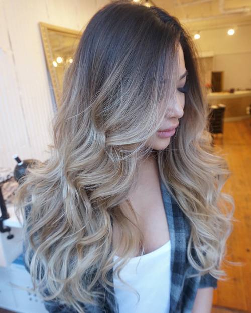 popel blonde ombre for long hair