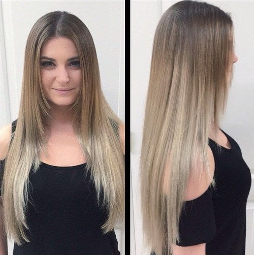 дълго layered haircut with subtle ombre