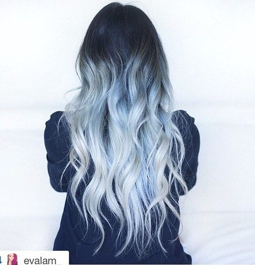 дълго gray ombre hair