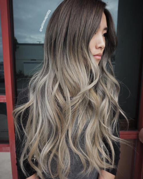кафяв To Ash Blonde Ombre Hair