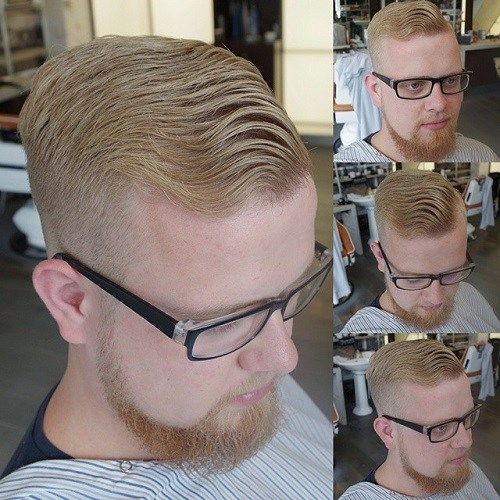 Männer's long top short sides hairstyle for wavy hair