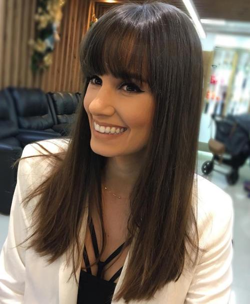 Dlouho Haircut With Bangs For Straight Hair