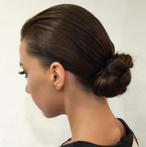 Slick Knotted Low Bun