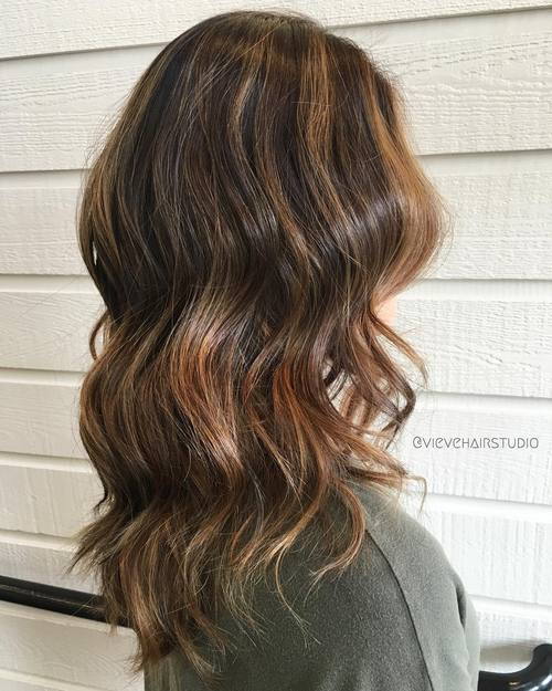 Temný Brown Hair With Light Brown Highlights