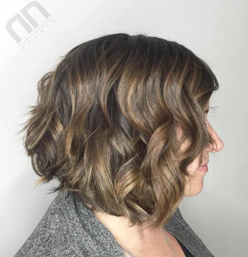 Popel Brown Bob With Golden Blonde Highlights