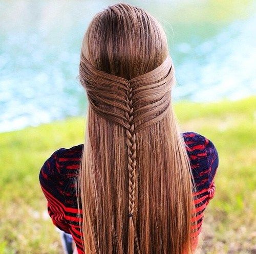 наполовина up braided hairstyle for long hair