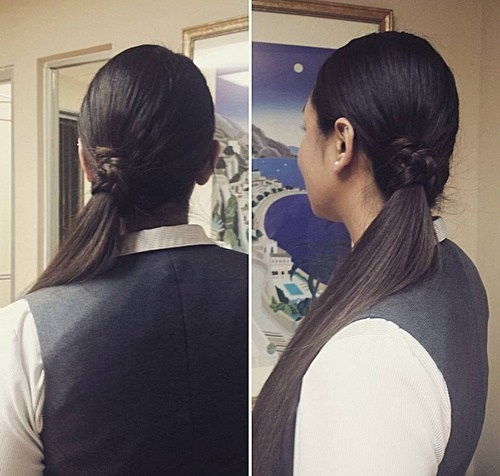 elegantní low side ponytail hairstyle