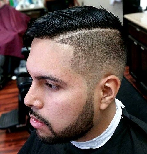 наполовина shaved side part hairstyle for men